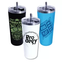 22 Oz. Memphis Tumbler w/Flip Top Lid & Stainless Steel Straw