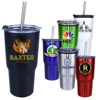20 Oz. Ares Tumbler w/Stainless Straw/Flip Top Lid (Full Color Digital)