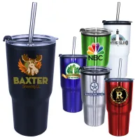 20 Oz. Ares Tumbler w/Stainless Straw/Flip Top Lid (Full Color Digital)