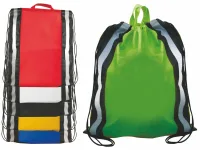 Non-Woven Reflective Drawstring Backpack w/Stripes (Spot Color)