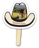 Custom Full Color Digital Stock Cowboy Hat Hand Fan