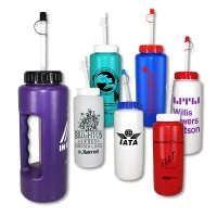 32 Oz. Grip Bottle w/Flexible Straw (Spot Color)