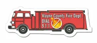 Fire Truck Stock Shape Magnet (Full Color Digital)