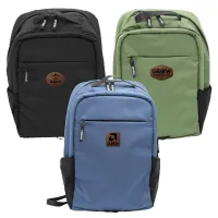 Otaria™ Computer Laptop Backpack, Leather Patch - Laser