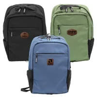 Otaria™ Computer Laptop Backpack, Leather Patch - Laser