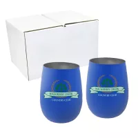 12 oz. Recycled Stainless Wine Glass - Gift Set, Full Color Digital