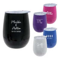 Pure 12 oz. Recycled Wine Glass with Lid, Laser, Standard