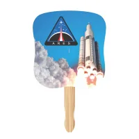 Rocket Ship Design Hand Fan, Full Color Digital