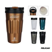 Pelican Dayventure 17 oz. Recycled Double Wall Stainless Steel Handle Lid Travel Tumbler