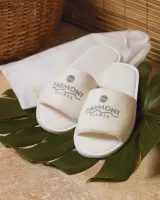 Cobblestone Mills Open Toe Velour Slippers