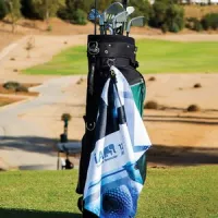 Microfiber Scrubber Golf Towel - Upper Left Hook & Grommet (Printed)