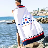 Harbor Stripe Cotton Velour Beach Towel