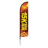 ONE CHOICE Feather Flag Large 14' Spike Base Double-Sided Graphic Package