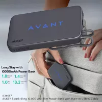 AUKEY Spark Sling 10,000 Lite Slim Power Bank with Built-in USB-C Cable
