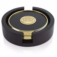 JAFFA® Two Round Coasters with Wood Tray