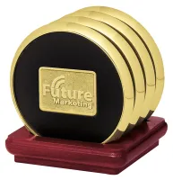 JAFFA® Four Coasters with Solid Cherry Stand