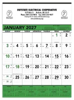Triumph® Calendars Green & Black Contractor Memo Calendar