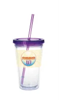 Good Value™ Clear Tumbler with Colored Lid - 18 oz.