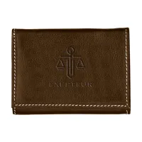 Andrew Philips® Leather Contrast Stitch Tri-Fold Wallet