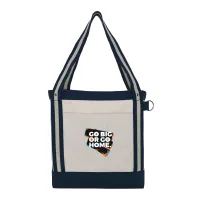 V Natural Striped Recycled Cotton Boat Bag
