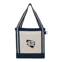 V Natural Striped Recycled Cotton Boat Bag