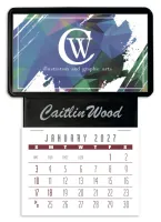 Triumph® Calendars Press-N-Stick Business Card Holder With Imprint And Calendar Pad