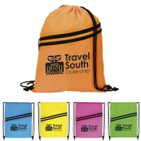 Good Value™ Neon Multi-Zippered Drawstring Backpack