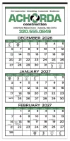 Skinner & Kennedy® 3-Month Display 12-Sheet Calendar
