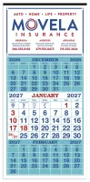 Skinner & Kennedy® 3-Month Display 12-Sheet Calendar