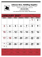 Triumph® Calendars Red & Black Contractor Memo Calendar
