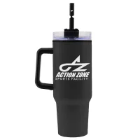Garyline® Roam Stainless Steel Handle Mug with Straw - 40 oz.