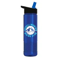 24 Oz. Wave Transparent Bottle w/Handle Straw Lid