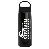 26 Oz. Metalike Flair Bottle w/Oval Crest Lid