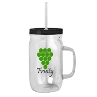 Garyline® Tritan® Mason Jar with Handle, Lid, and Straw - 27 oz.
