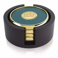 JAFFA® Four Round Coasters with Wood Tray