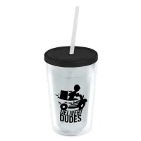 Garyline® Transparent Tumbler with Straw Lid - 16 oz.