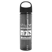 24 Oz. Slim Fit Transparent Bottle w/Oval Crest Lid