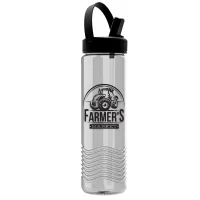 Garyline® Wave Tritan® Bottle with Flip-Straw, Swivel-Handle Lid - 24 oz.