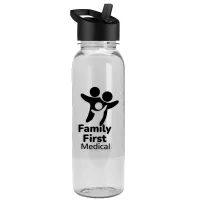 Garyline® Flat-Sided Tritan® Bottle with Flip-Straw Lid - 24 oz.