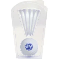 Golf Ball Clamshell with Five Golf Tees