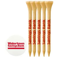 5 Wood Golf Tees and Ball Marker