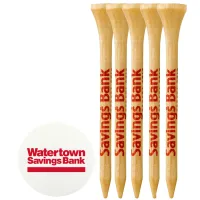 5 Wood Golf Tees and Ball Marker