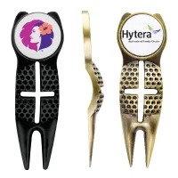 Crosshairs Golf Divot Tool with Removable Ball Marker