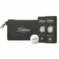 Titleist Stock Valuables Pouch With Six Pro V1 Golf Balls