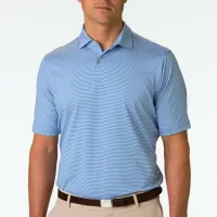 Fairway & Greene Men's Mini Stripe Tech Jersey Polo Shirt USA MADE