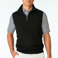 Fairway & Greene Men's Baruffa Merino Quarter-Zip Wind Vest