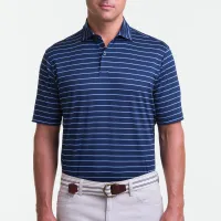 Fairway & Greene Men's Faxon Stripe Jersey Polo Shirt USA MADE