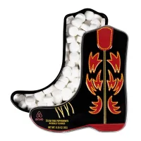 Black & Red Cowboy Boot-Shaped Mint Tin