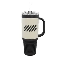 Polar Camel 40 oz Leatherette Travel Mug with Straw
