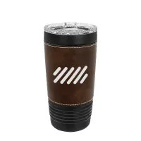 Polar Camel 20 oz Leahterette Black Metal Tumbler w/ Slide Lid